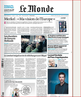 Πρωτοσέλιδο της Le Monde