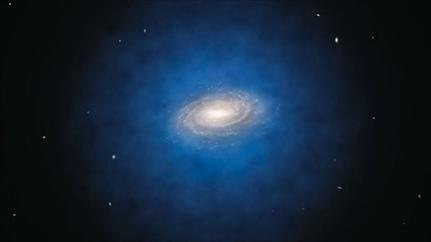 Mοντέλο της κατανομής της σκοτεινής ύλης μέσα και γύρω από τον Γαλαξία μας, το οποίο όμως δεν δείχνει να ευσταθεί (Φωτογραφία: ESO)