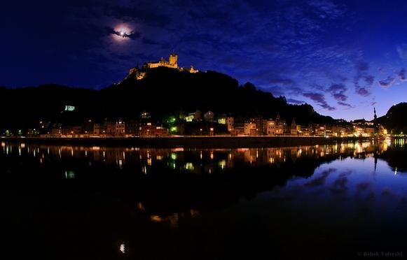 Lunar Corona over Cochem Castle