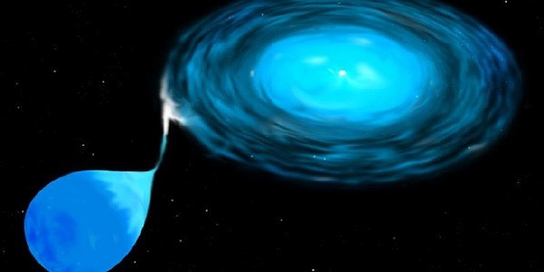 Ένας λευκός νάνος "απορροφά" ύλη από ένα άστρο συνοδό, σχηματίζοντας γύρω του έναν δίσκο προσαύξησης, λίγο πριν πυροδοτηθεί έκρηξη σουπερνόβα τύπου Ia (απεικόνιση: NASA)